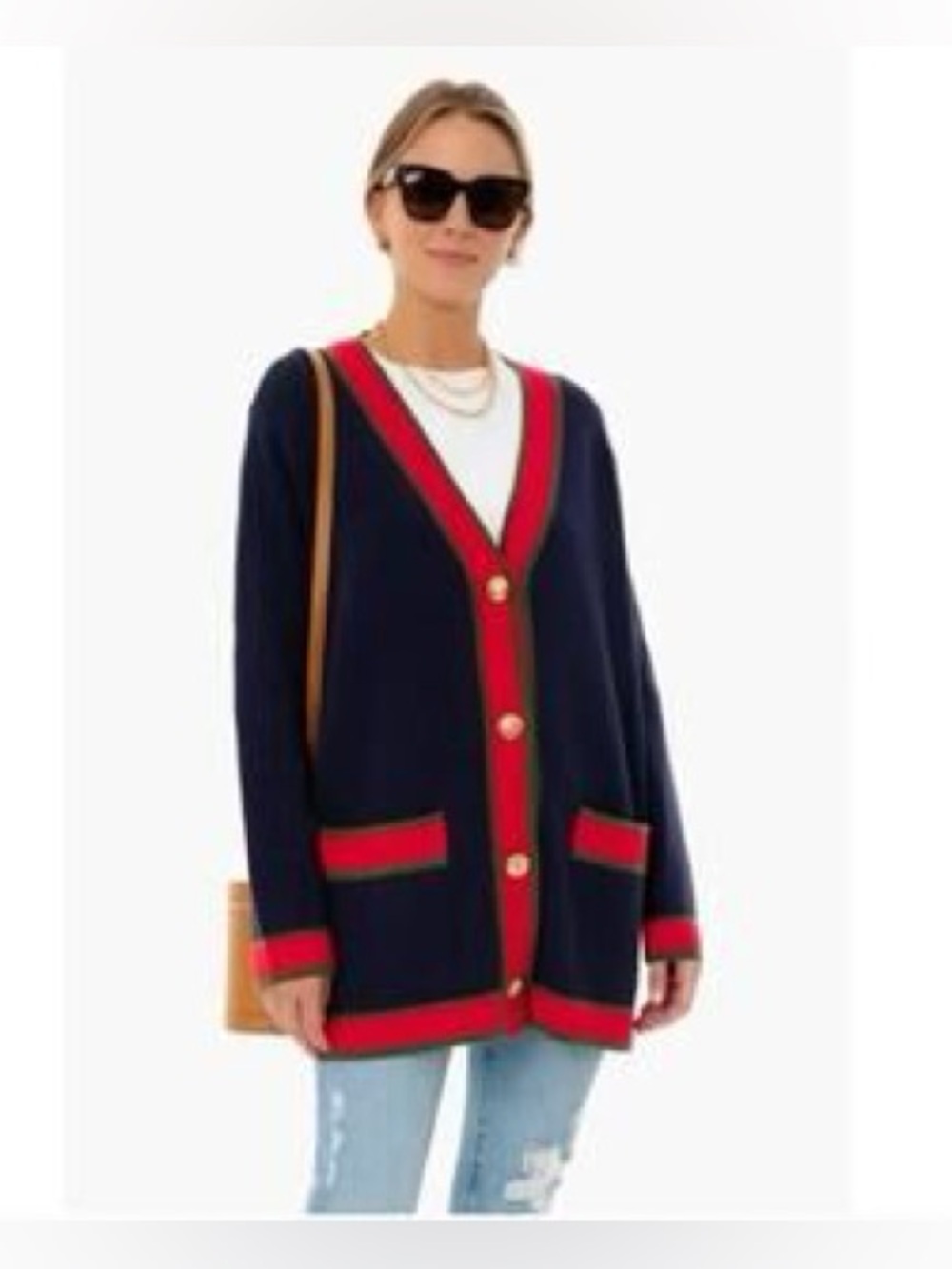 Tuckernuck Lauren Gold Crest Buttons Wool Cashmere Cardigan Sweater